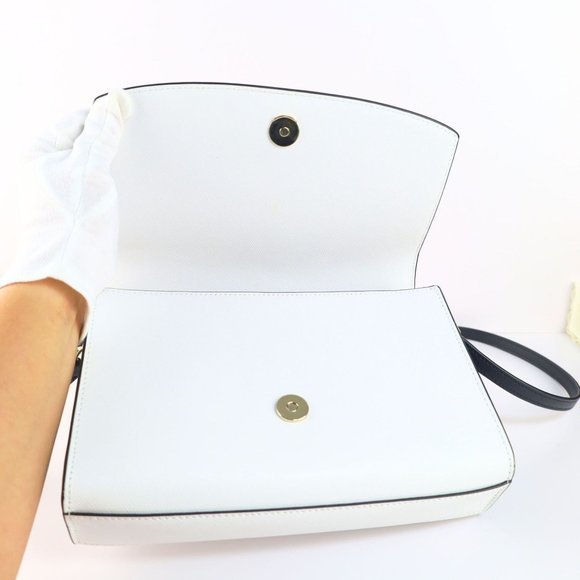 Preowned Kate Spade Carson Colorblock Saffiano Leather Women Crossbody Bag Cream - Picture 10 of 15